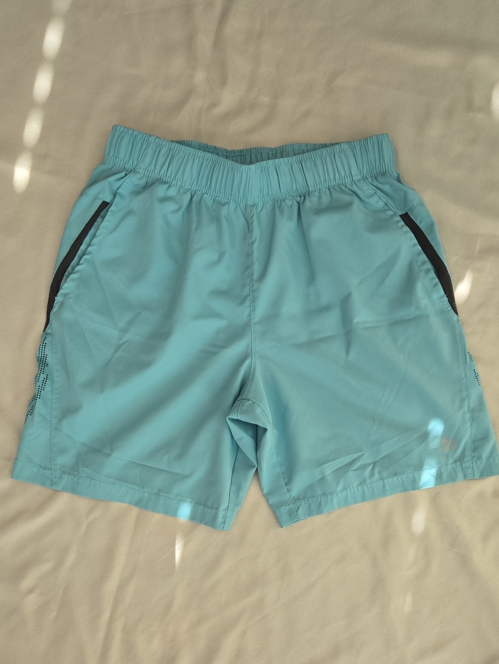 RBX Men's Aqua Athletic Shorts with Black Trim
